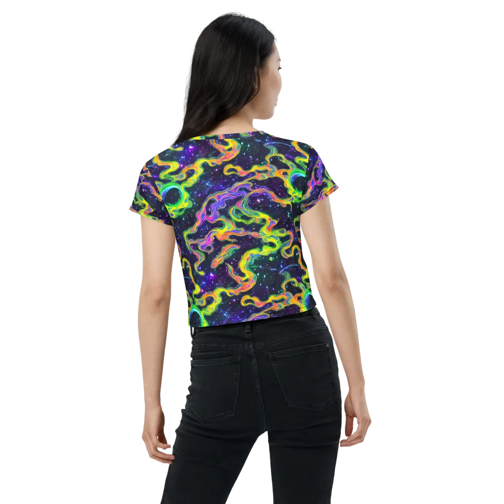 Neon Star Current on Crop Tee — Back