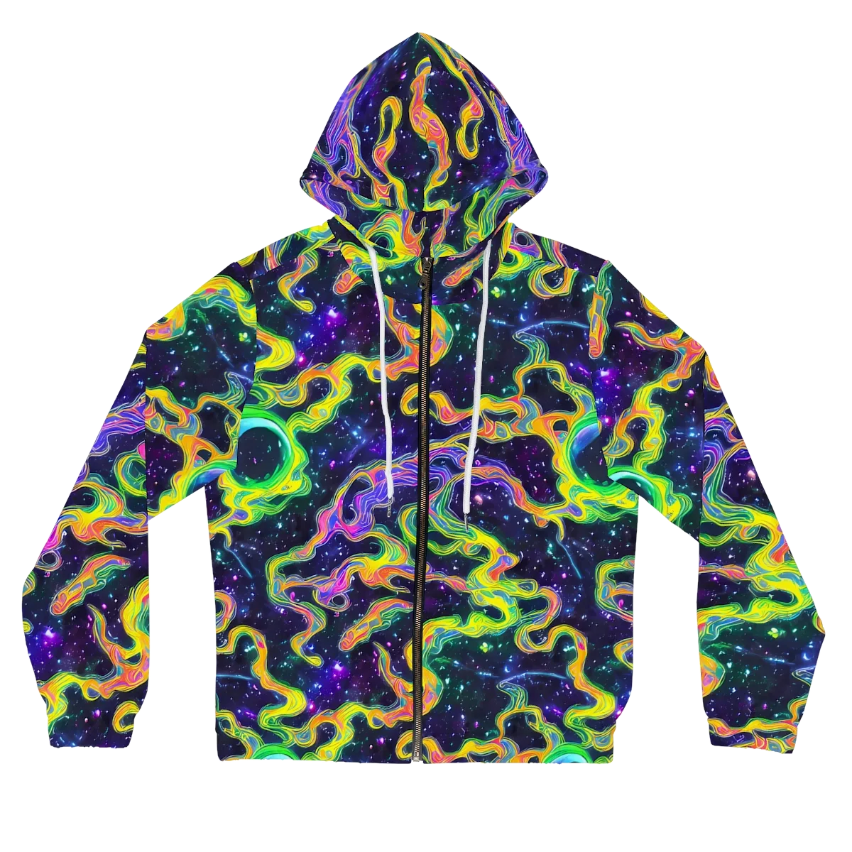 Neon Star Current on Women's Full-Zip Hoodie — Front