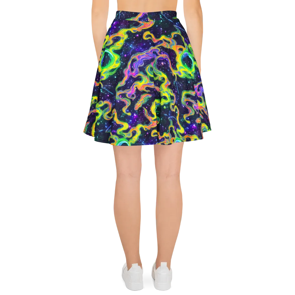 Neon Star Current on Skater Skirt — Back