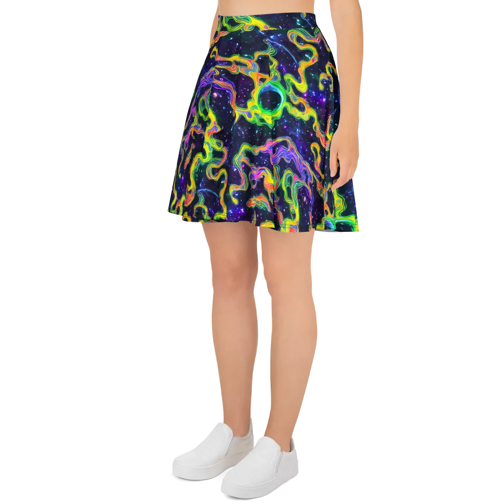 Neon Star Current on Skater Skirt — Left