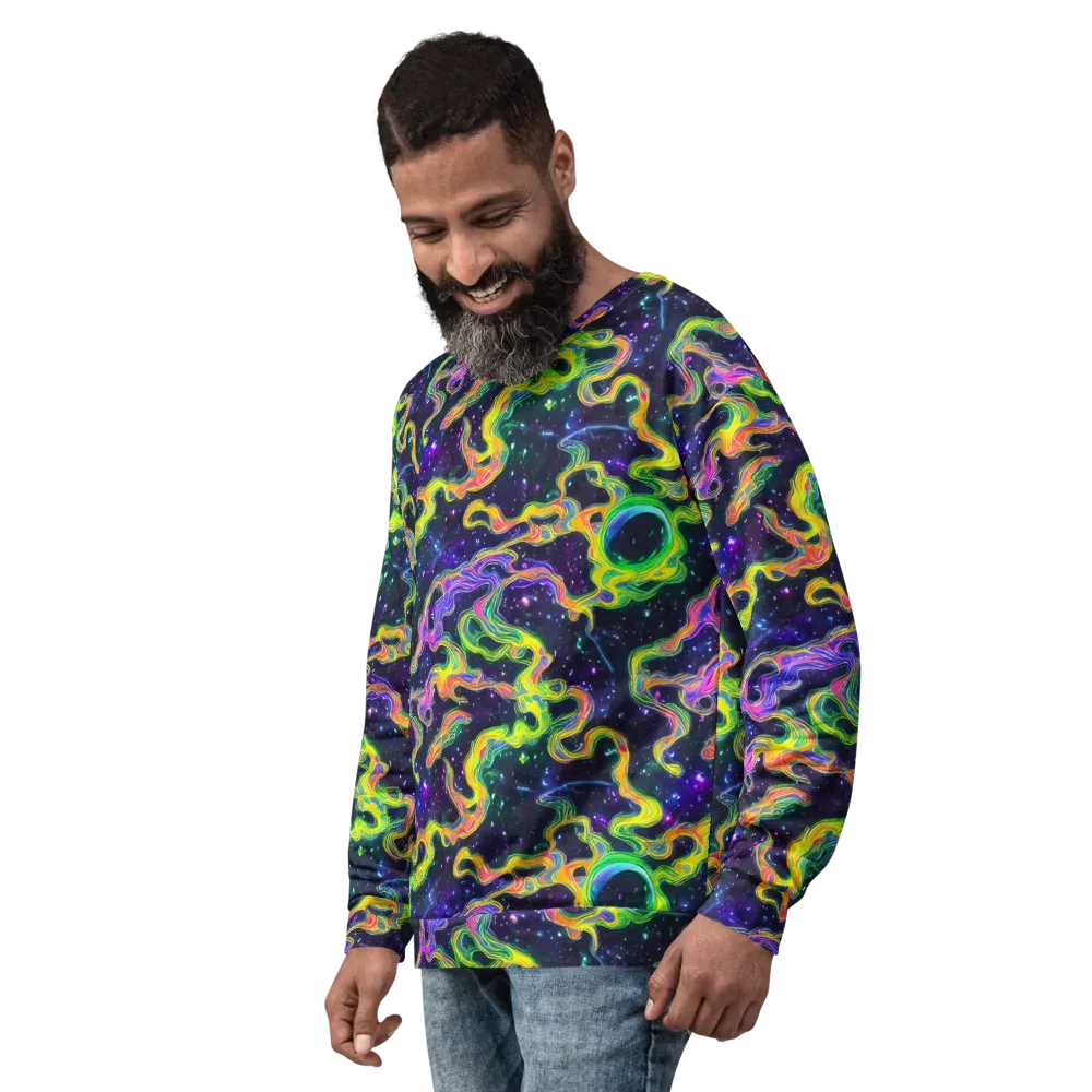 Neon Star Current on Sweatshirt — Left Front