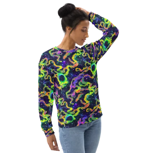 Neon Star Current on a Sweatshirt