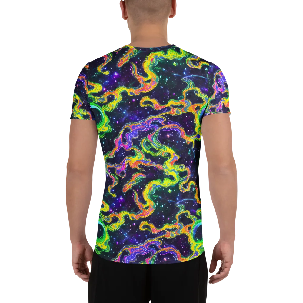 Neon Star Current on Men's Athletic T-Shirt — Back
