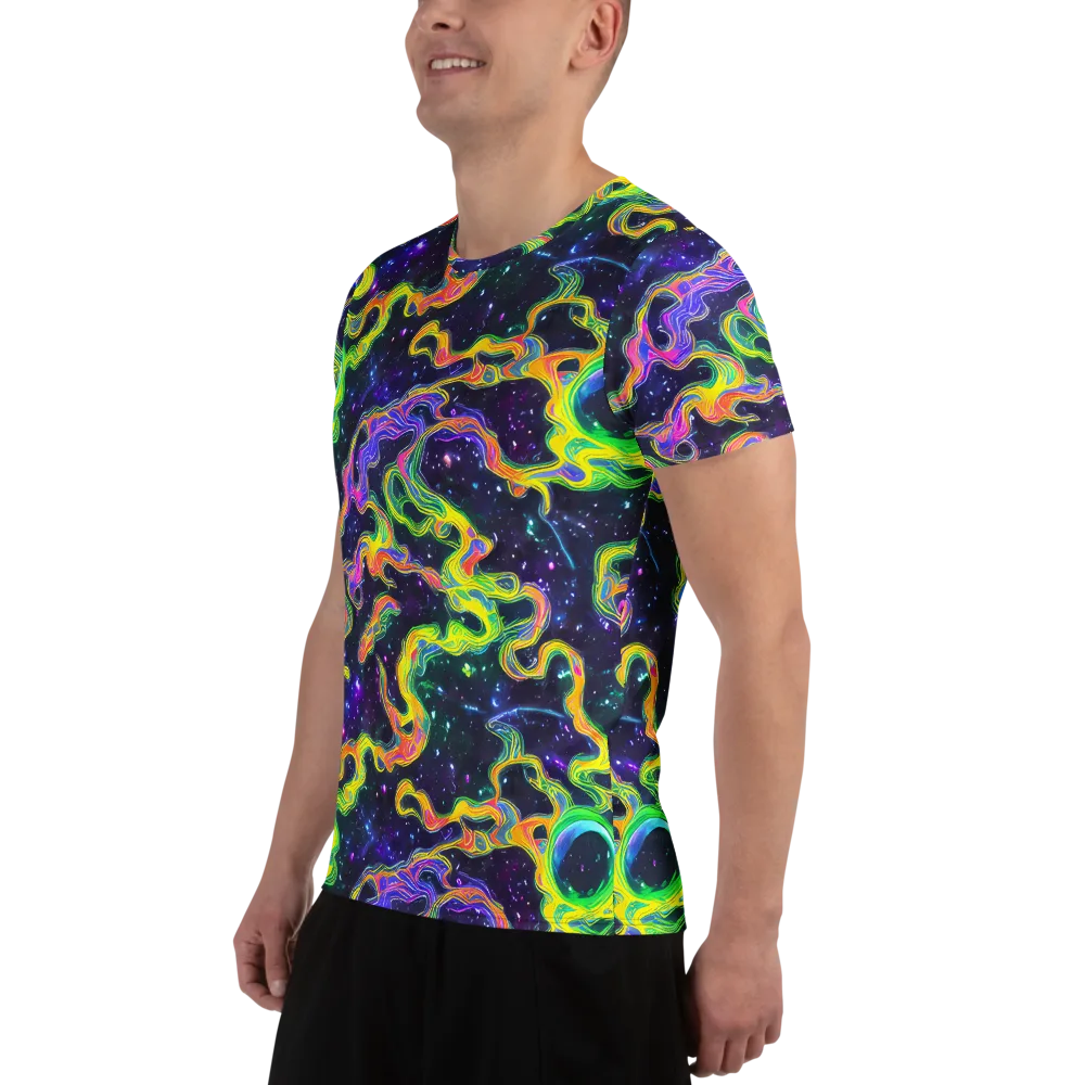 Neon Star Current on Men's Athletic T-Shirt — Left