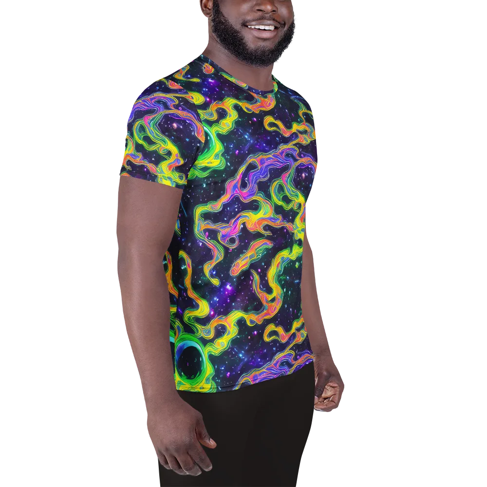 Neon Star Current on Men's Athletic T-Shirt — Right