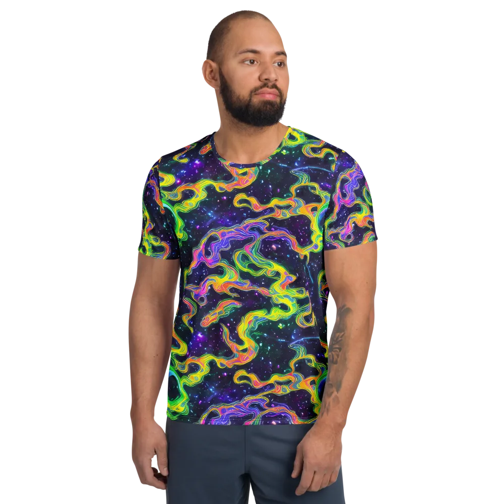 Neon Star Current on Men's Athletic T-Shirt — Front