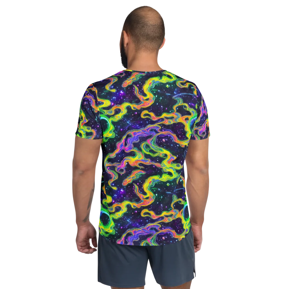 Neon Star Current on Men's Athletic T-Shirt — Back