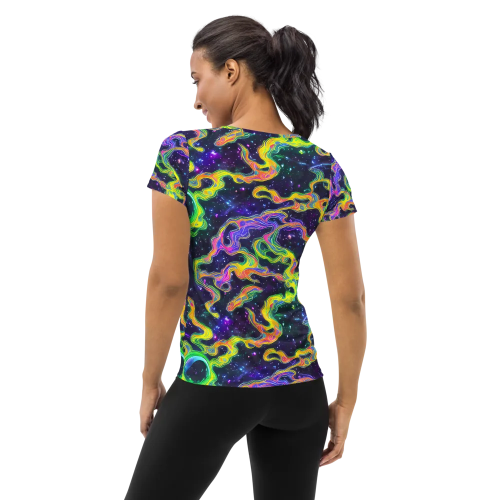 Neon Star Current on Women's Athletic T-Shirt — Back