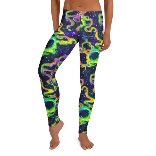 Neon Star Current on a Leggings