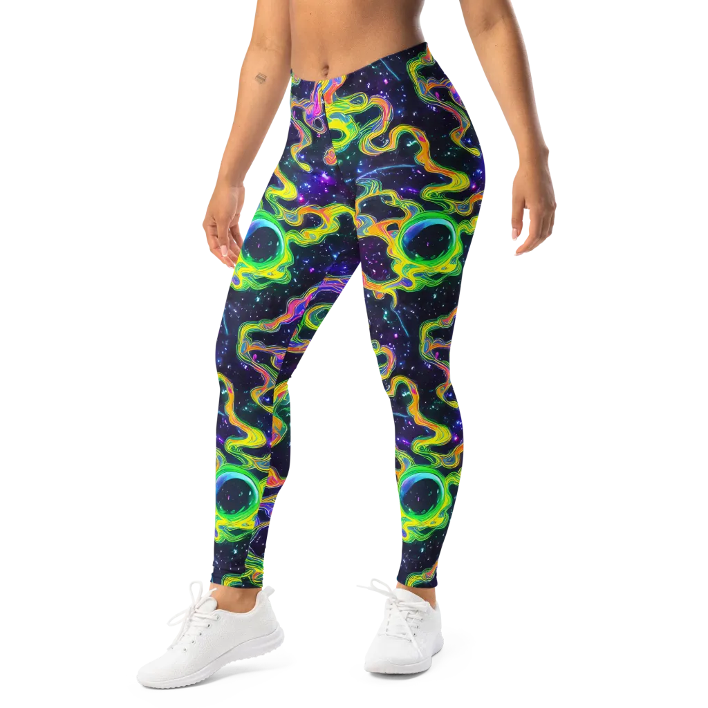 Neon Star Current on Leggings — Left Front
