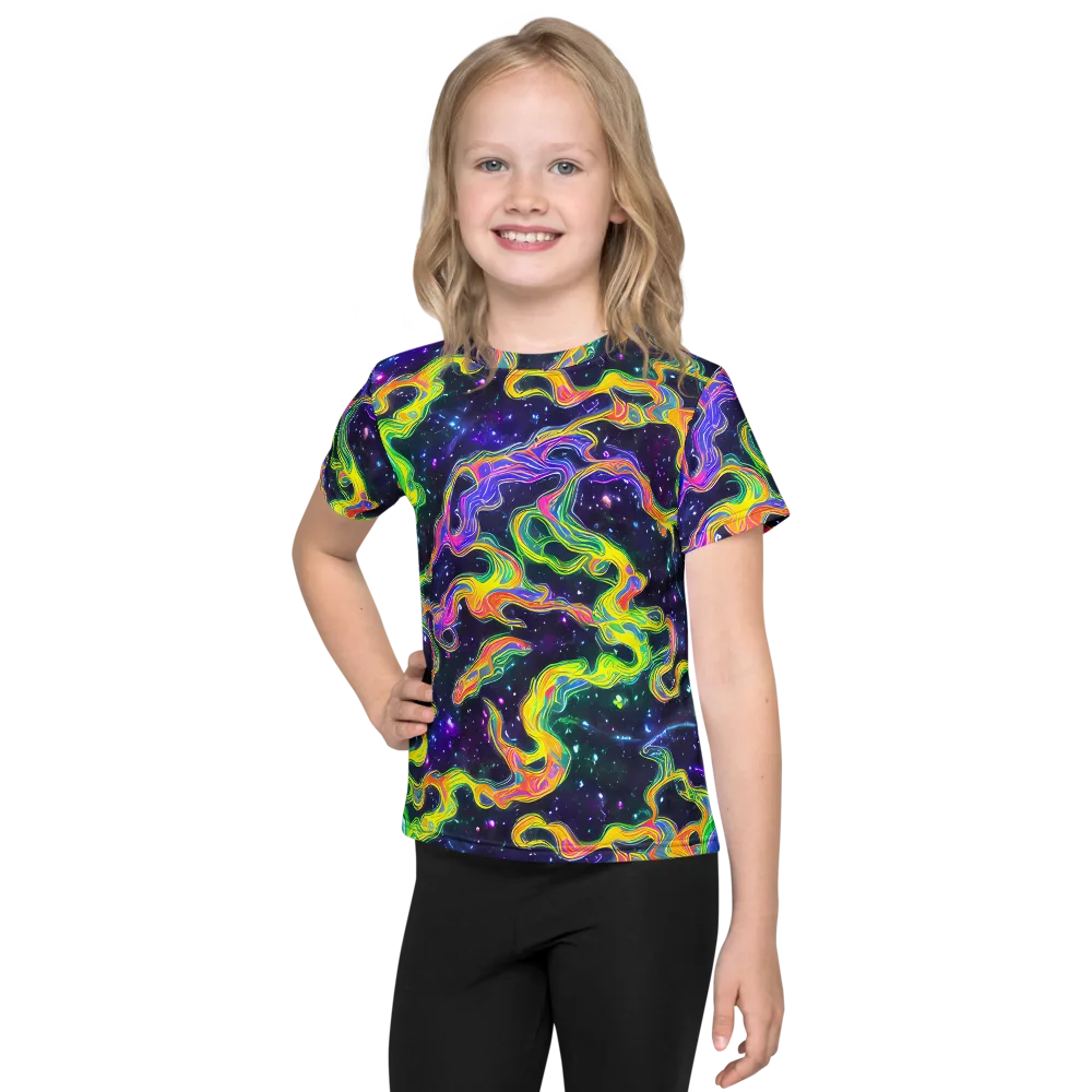 Neon Star Current on Kids Crew Neck T-Shirt — Front