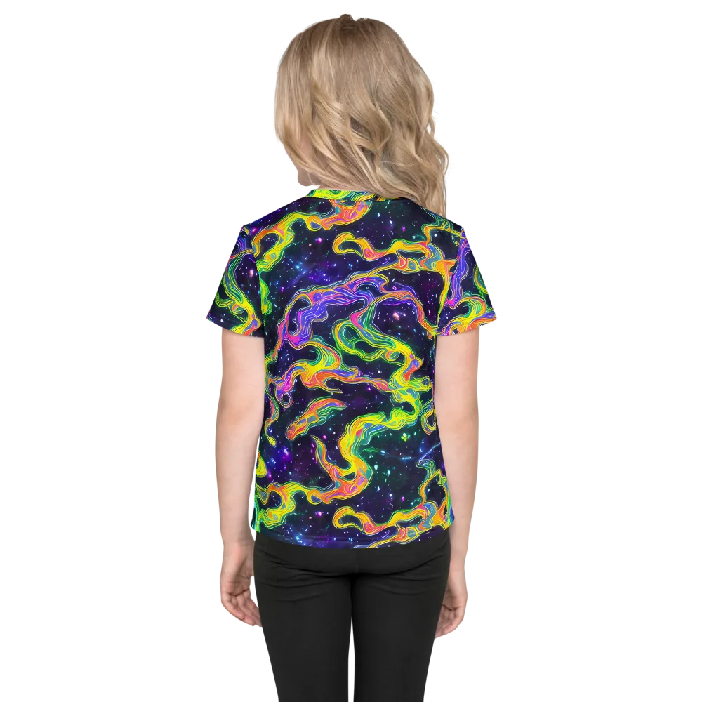 Neon Star Current on Kids Crew Neck T-Shirt — Back