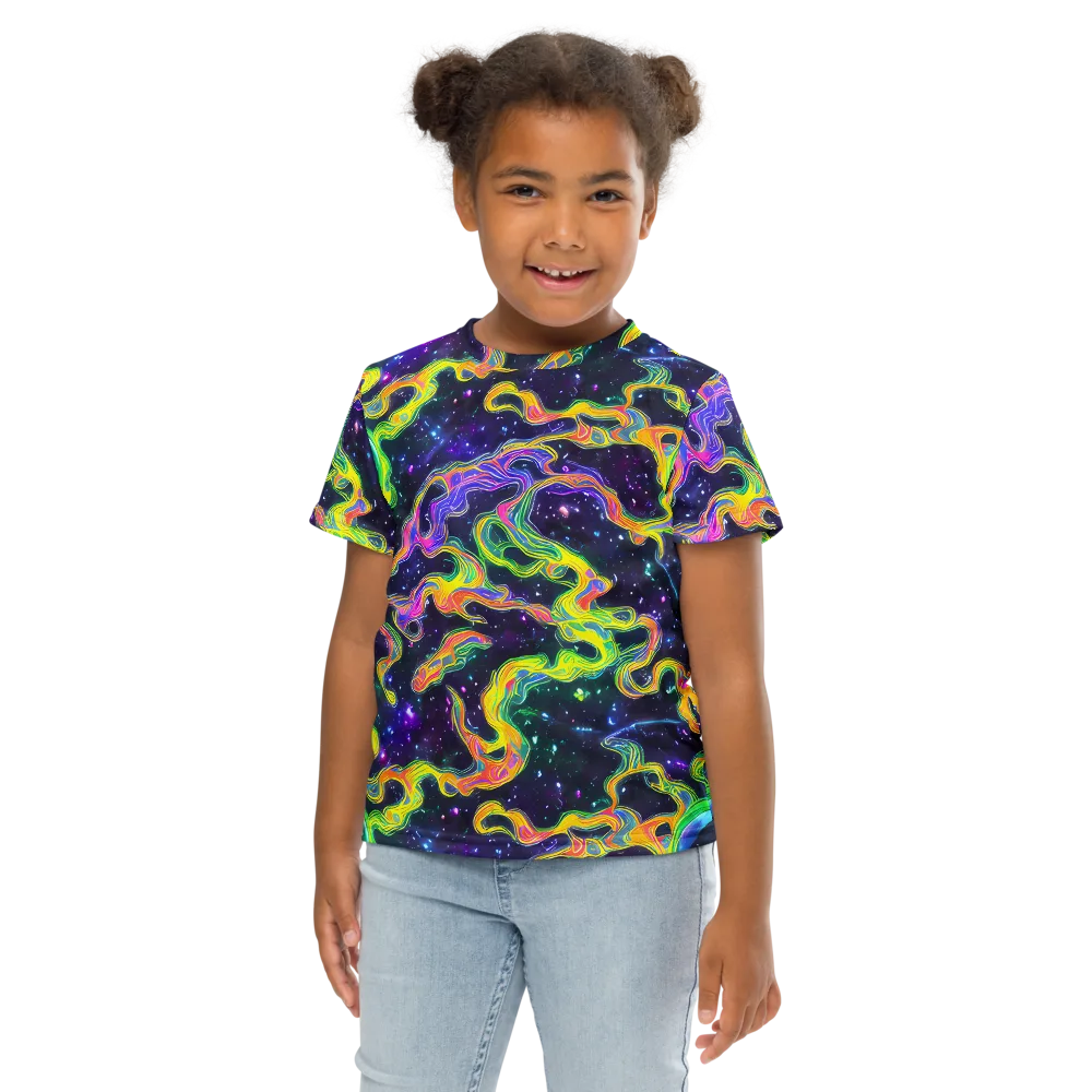 Neon Star Current on Kids Crew Neck T-Shirt — Front