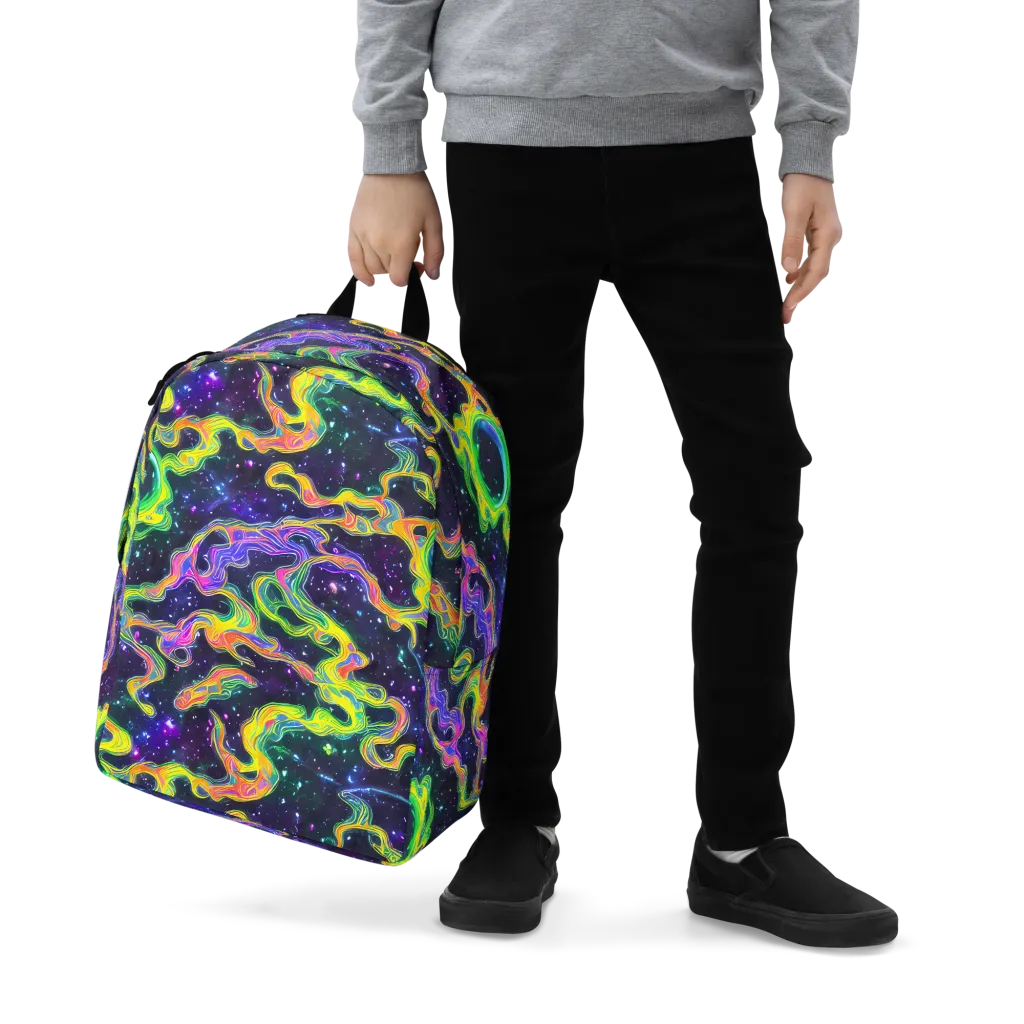 Neon Star Current on Minimalist Backpack — Zoomed-in