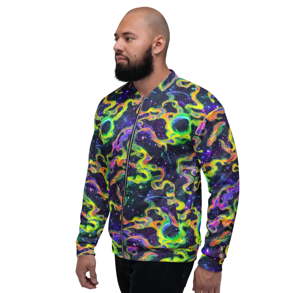 Neon Star Current on Bomber Jacket — Left
