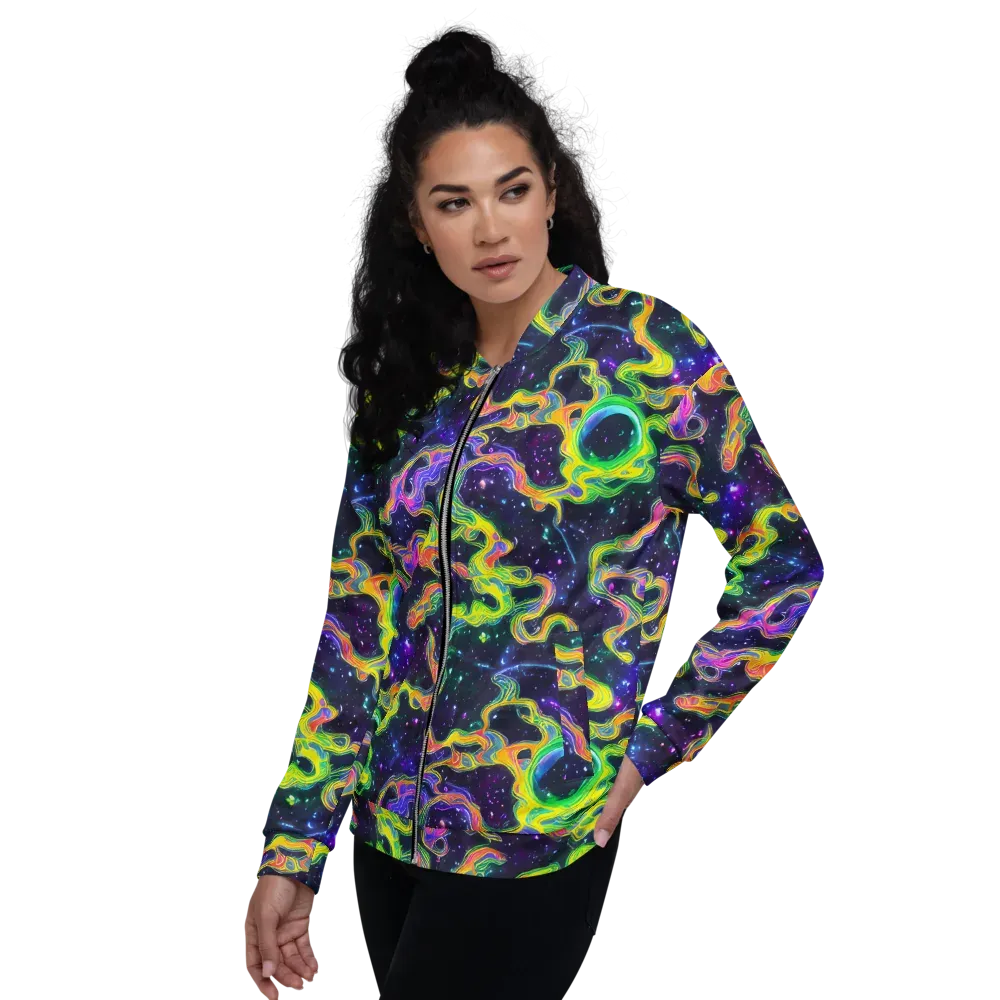 Neon Star Current on Bomber Jacket — Left