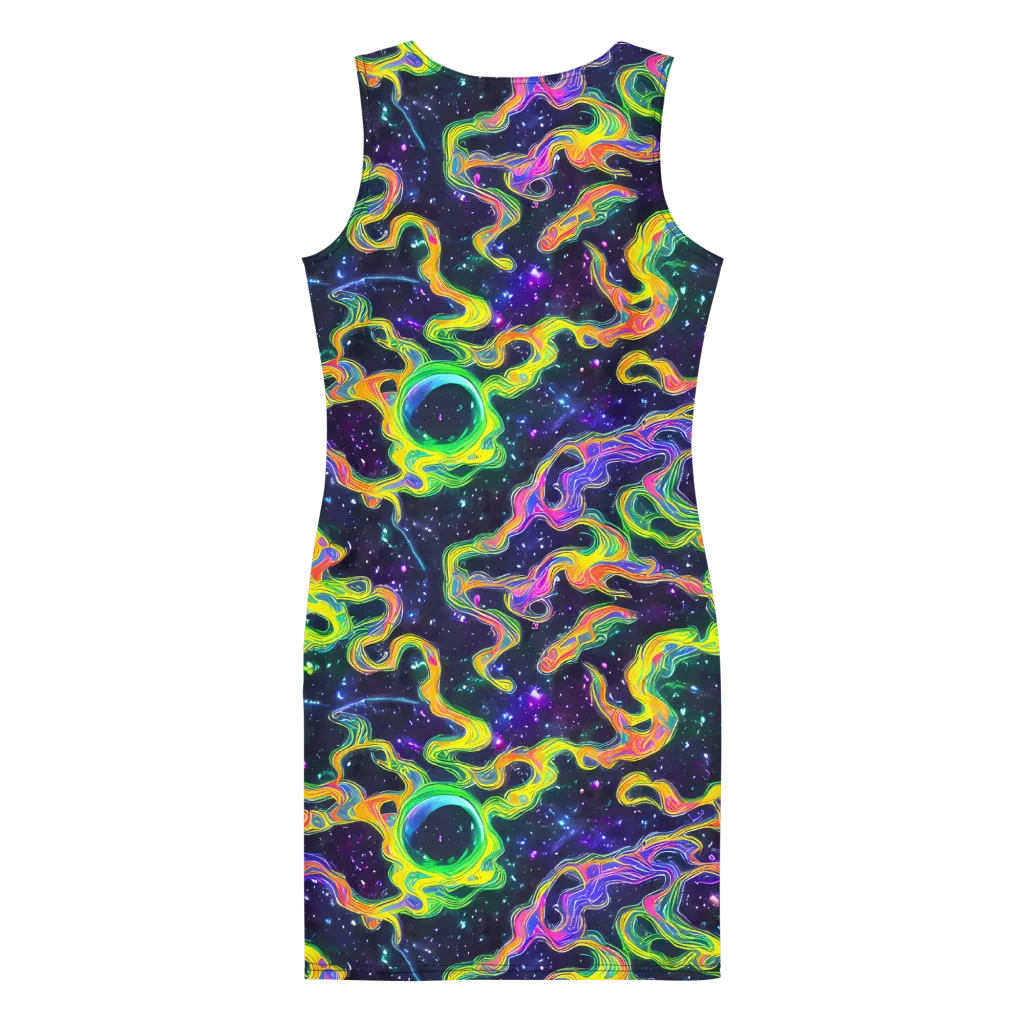 Neon Star Current on Bodycon Dress — Back