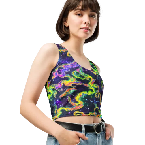 Neon Star Current on a Crop Top
