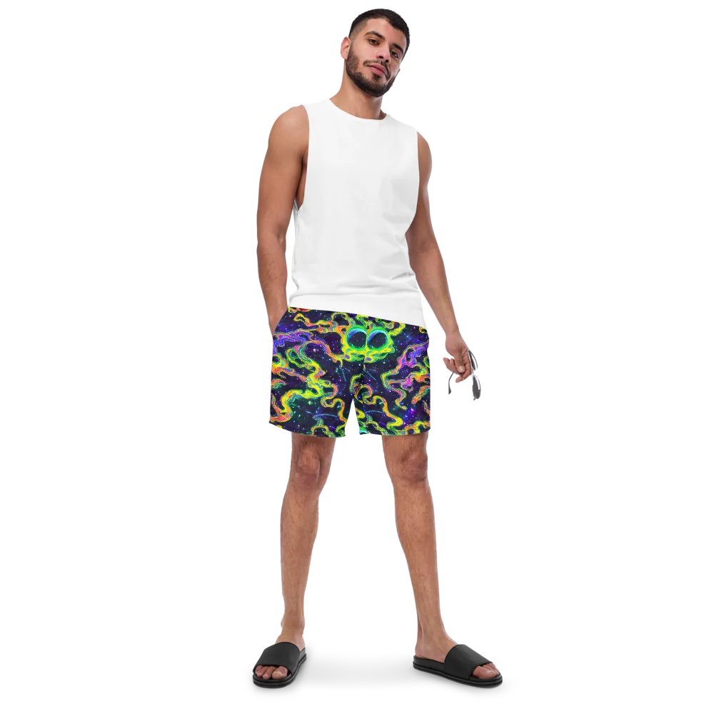 Neon Star Current on Swim Trunks — Front