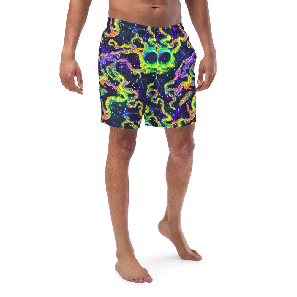 Neon Star Current on Swim Trunks — Front
