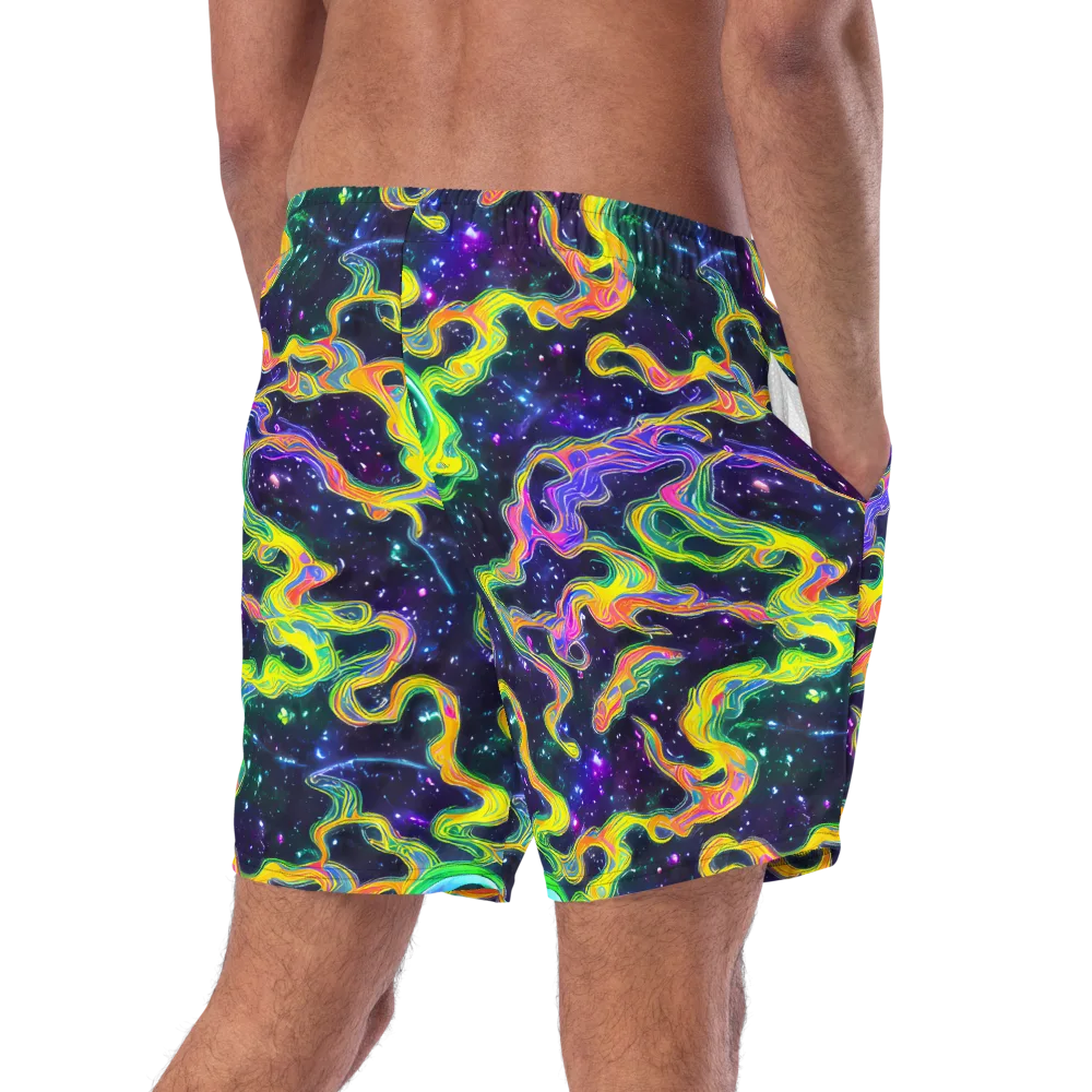 Neon Star Current on Swim Trunks — Right Back