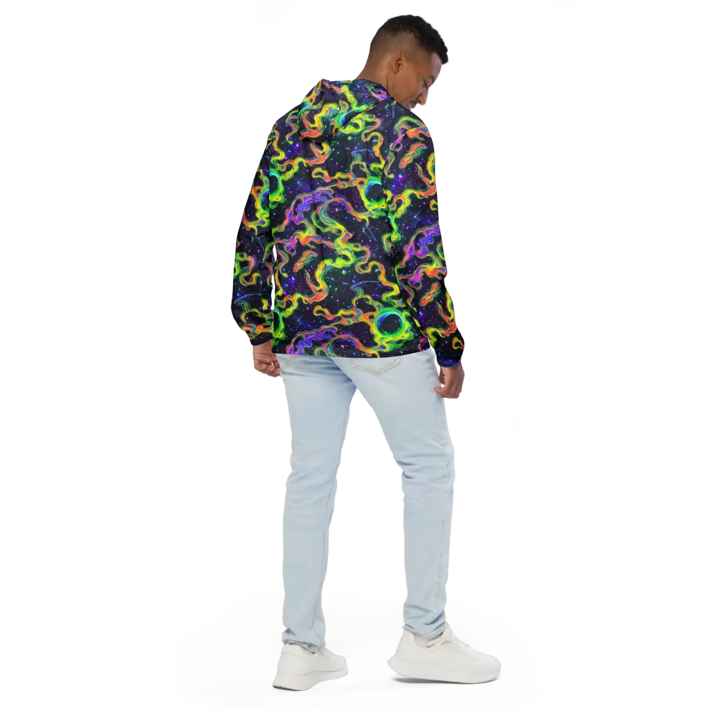 Neon Star Current on Men's Windbreaker — Back