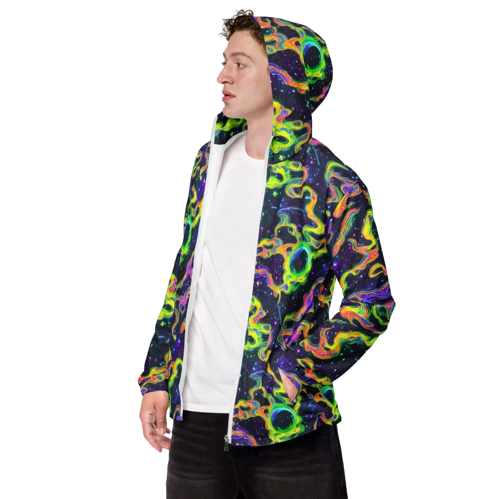 Neon Star Current on Men's Windbreaker — Left Front