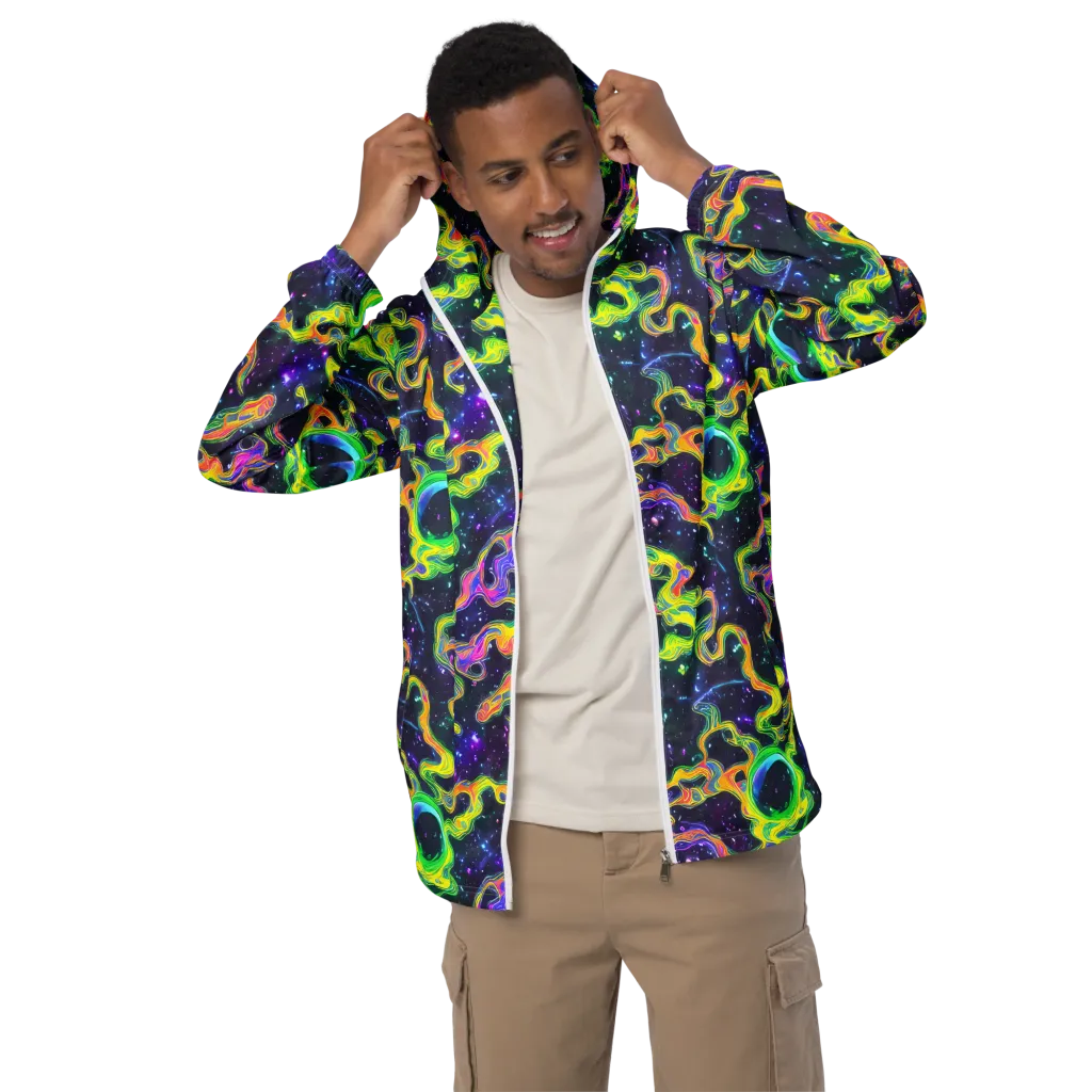 Neon Star Current on Men's Windbreaker — Front