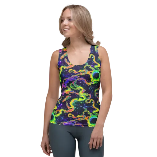 Neon Star Current on a Women's Tank Top