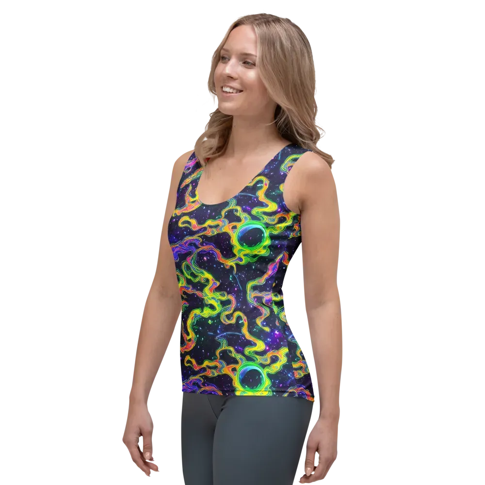 Neon Star Current on Women's Tank Top — Left Front