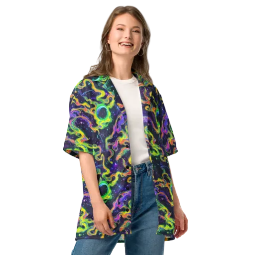 Neon Star Current on a Button Shirt