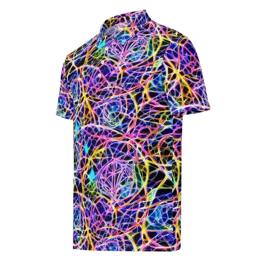 Laser Lace on Men's Slim Fit Polo Shirt — Left Front
