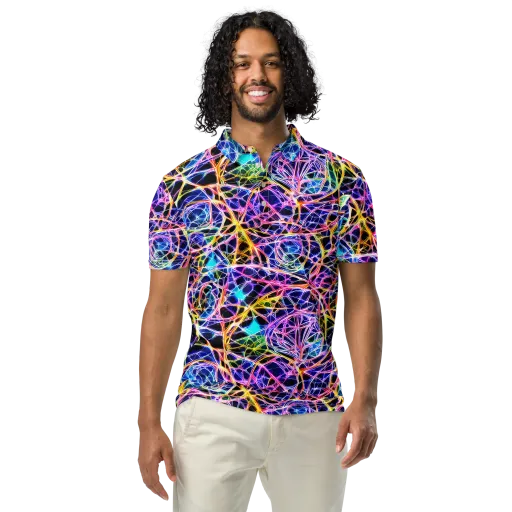 Laser Lace on a Men's Slim Fit Polo Shirt