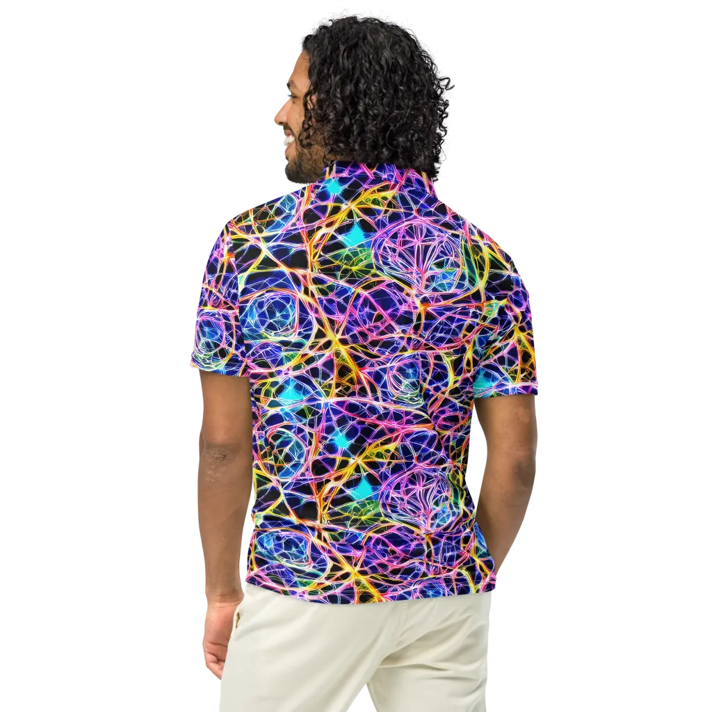 Laser Lace on Men's Slim Fit Polo Shirt — Back