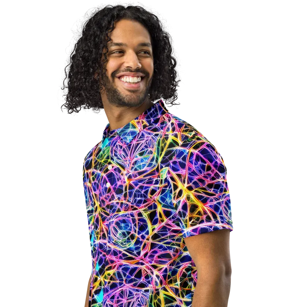 Laser Lace on Men's Slim Fit Polo Shirt — Left Front