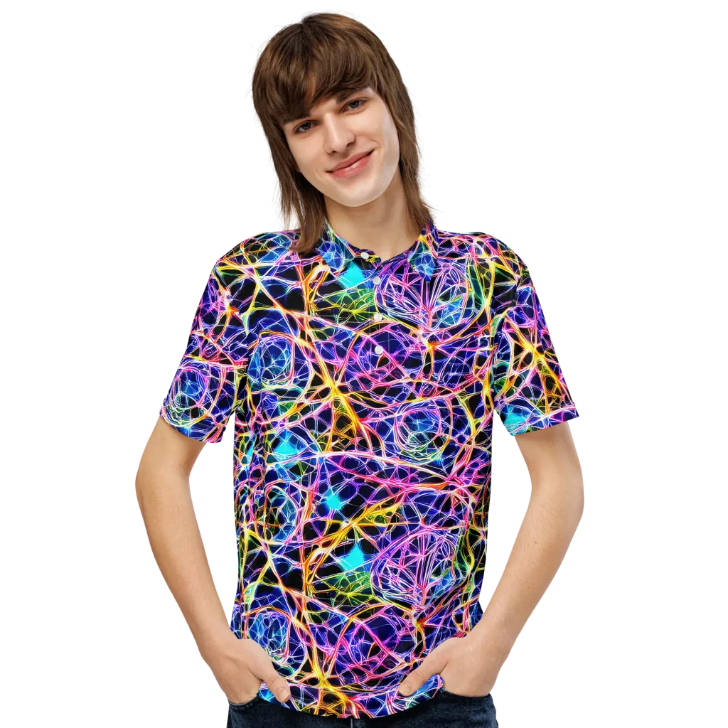 Laser Lace on Men's Slim Fit Polo Shirt — Front