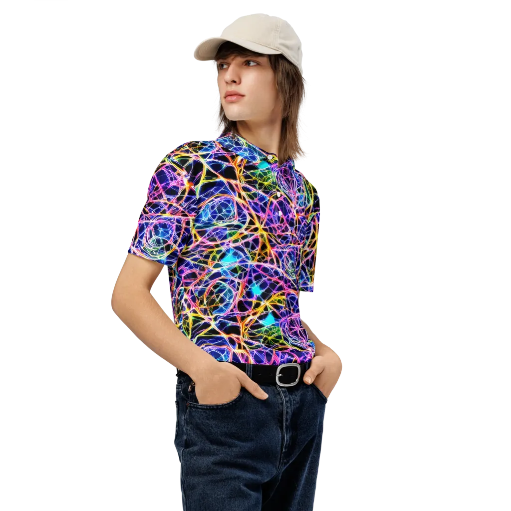 Laser Lace on Men's Slim Fit Polo Shirt — Right Front