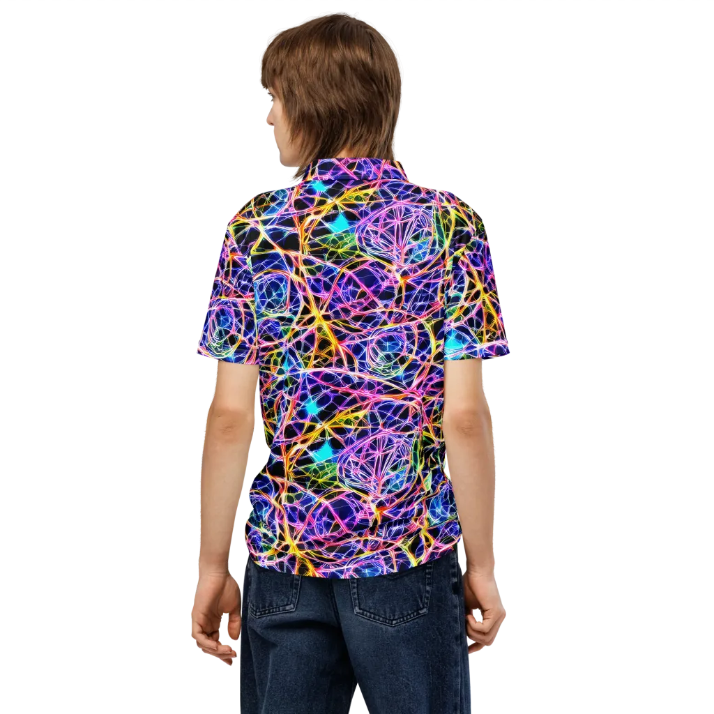 Laser Lace on Men's Slim Fit Polo Shirt — Back