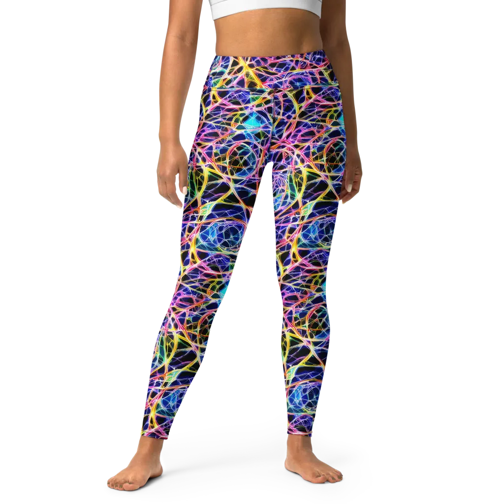 Laser Lace on Yoga Leggings — Front