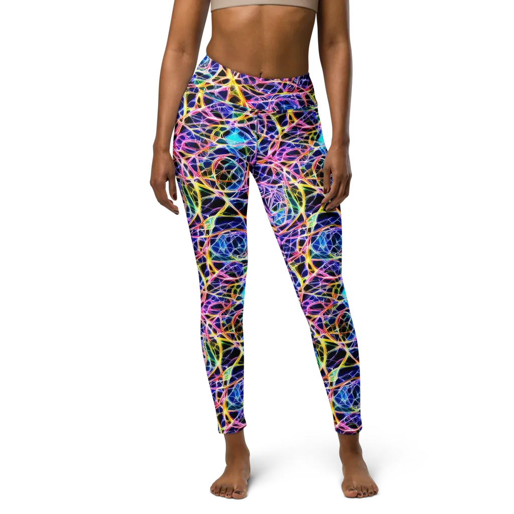 Laser Lace on Yoga Leggings — Front