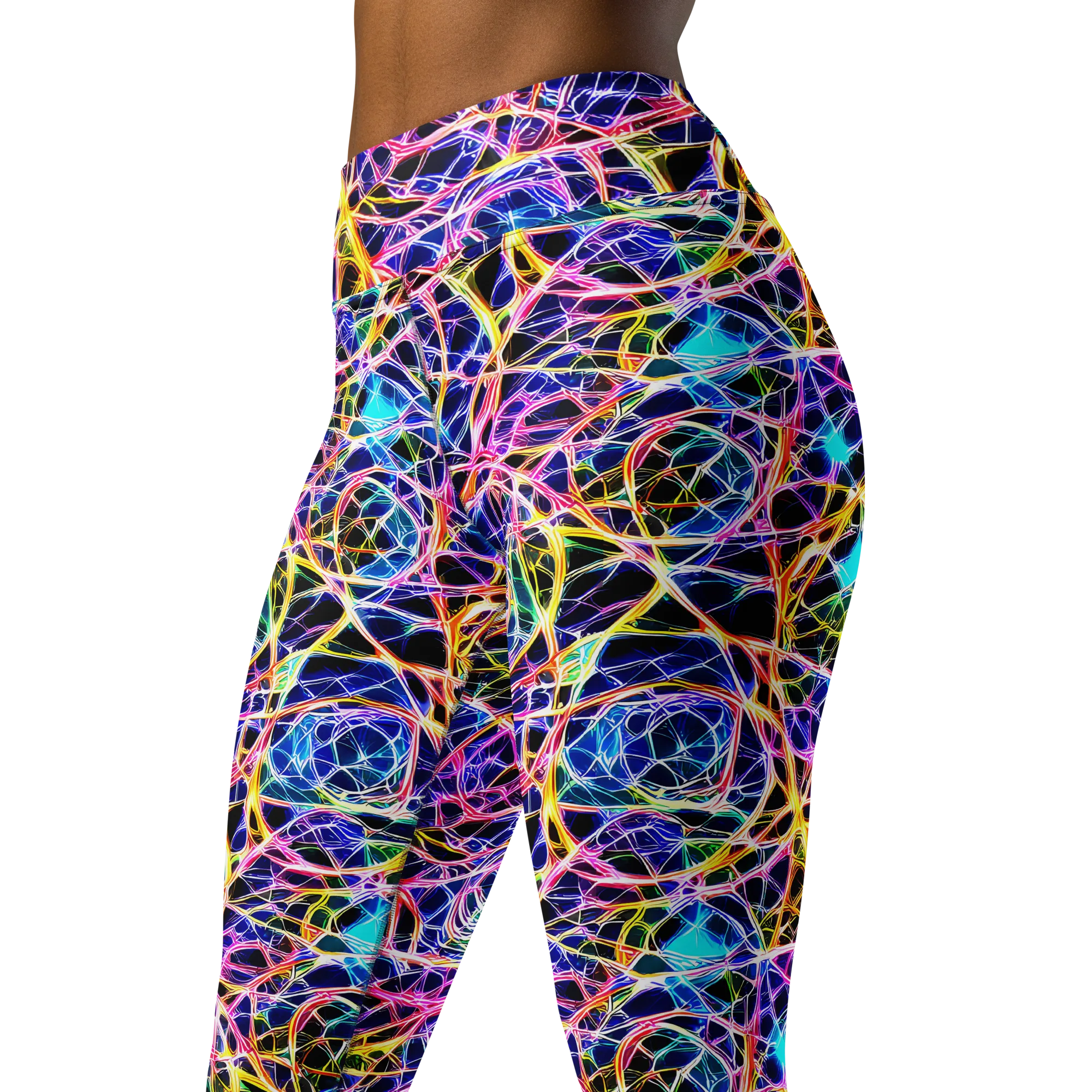 Laser Lace on Yoga Leggings — Left Front