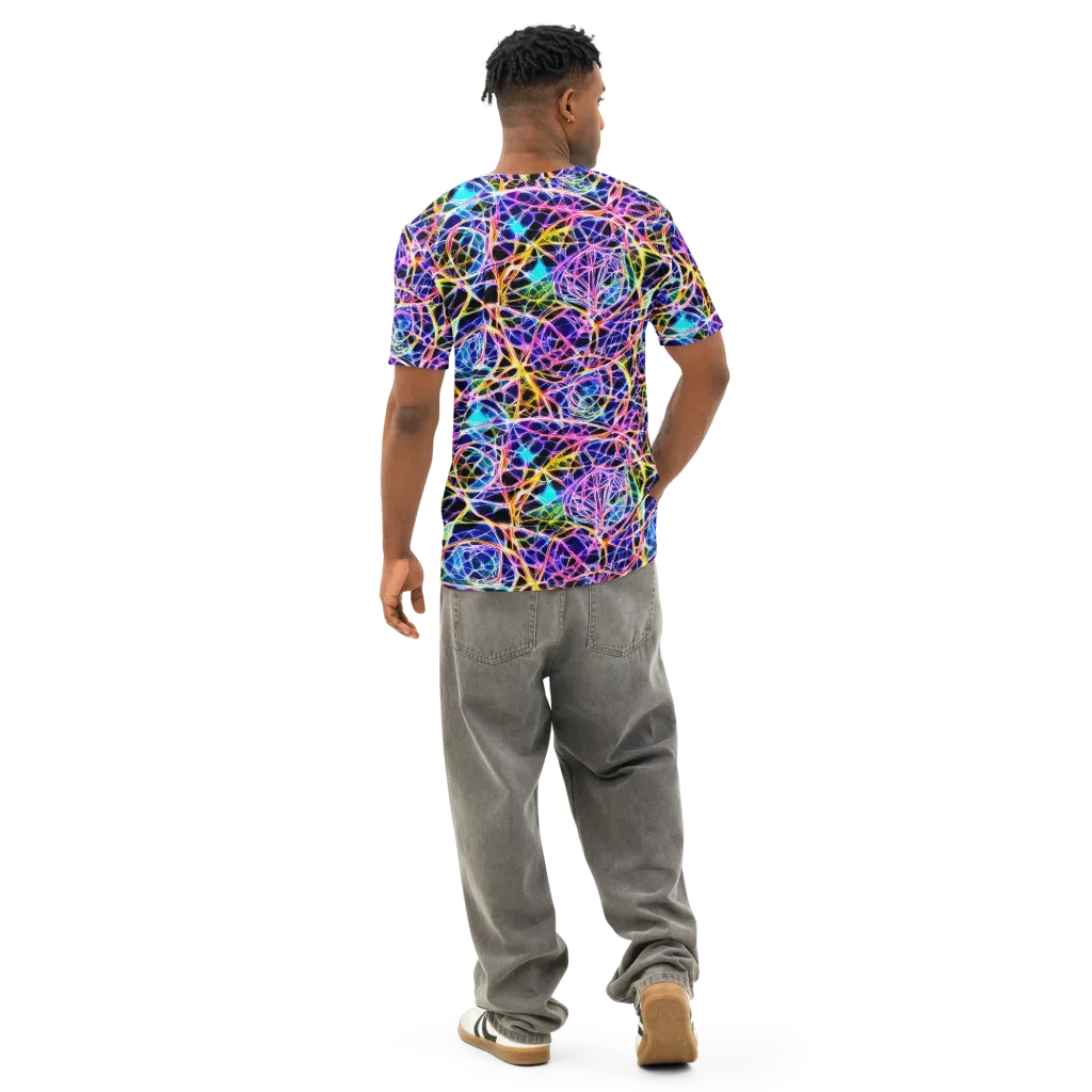 Laser Lace on Men's Cotton Crew Neck T-Shirt — Back