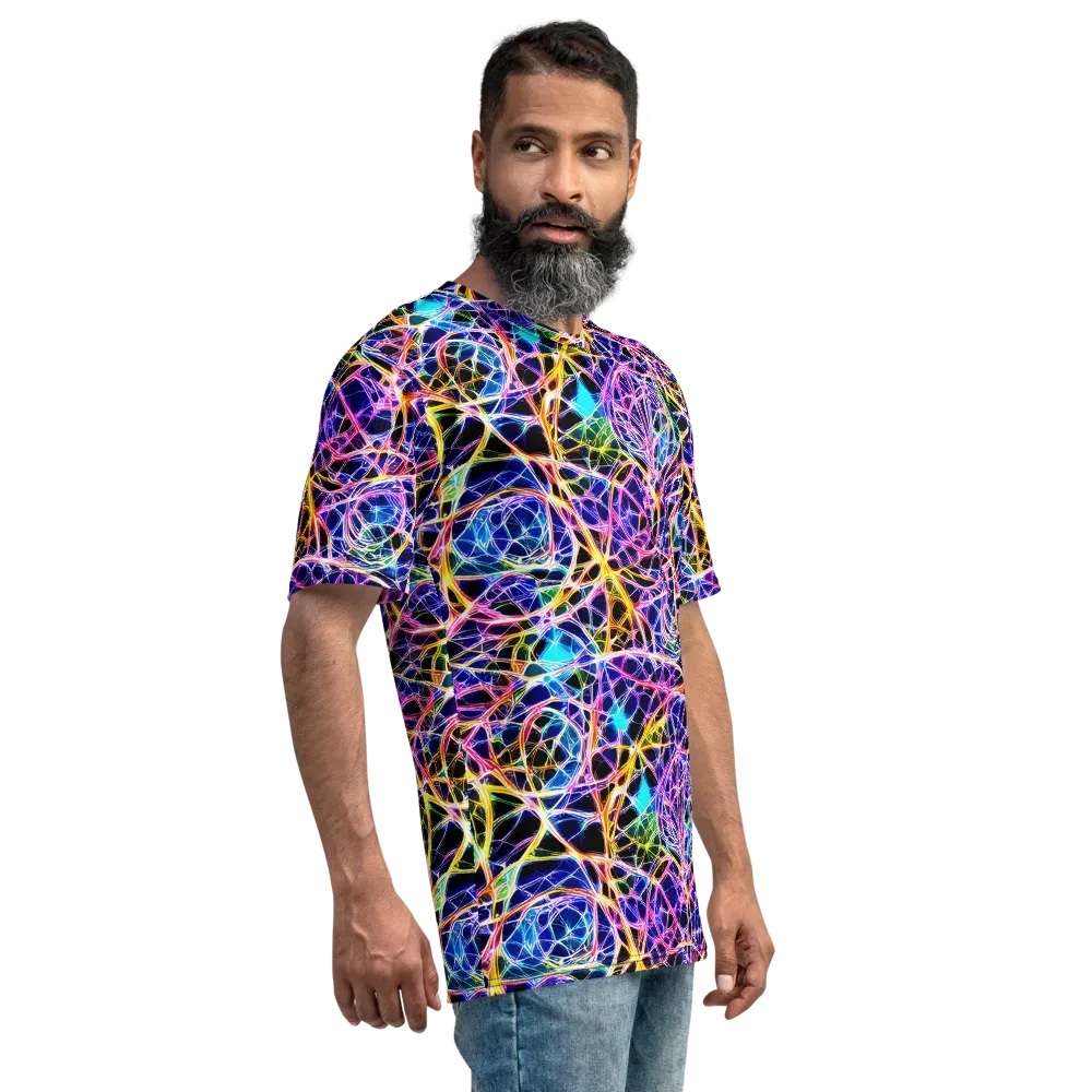 Laser Lace on Men's Crew Neck T-Shirt — Right