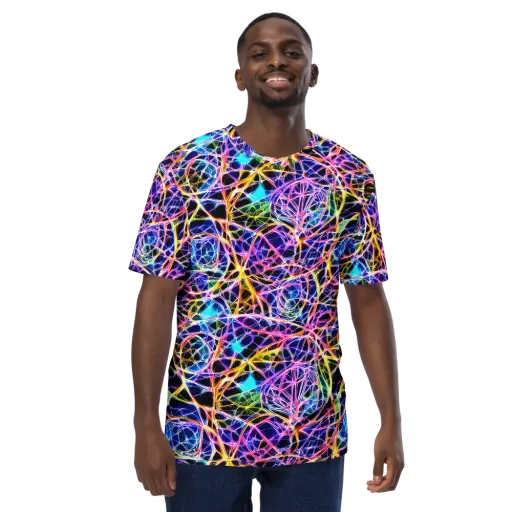 Laser Lace on a Men's Crew Neck T-Shirt