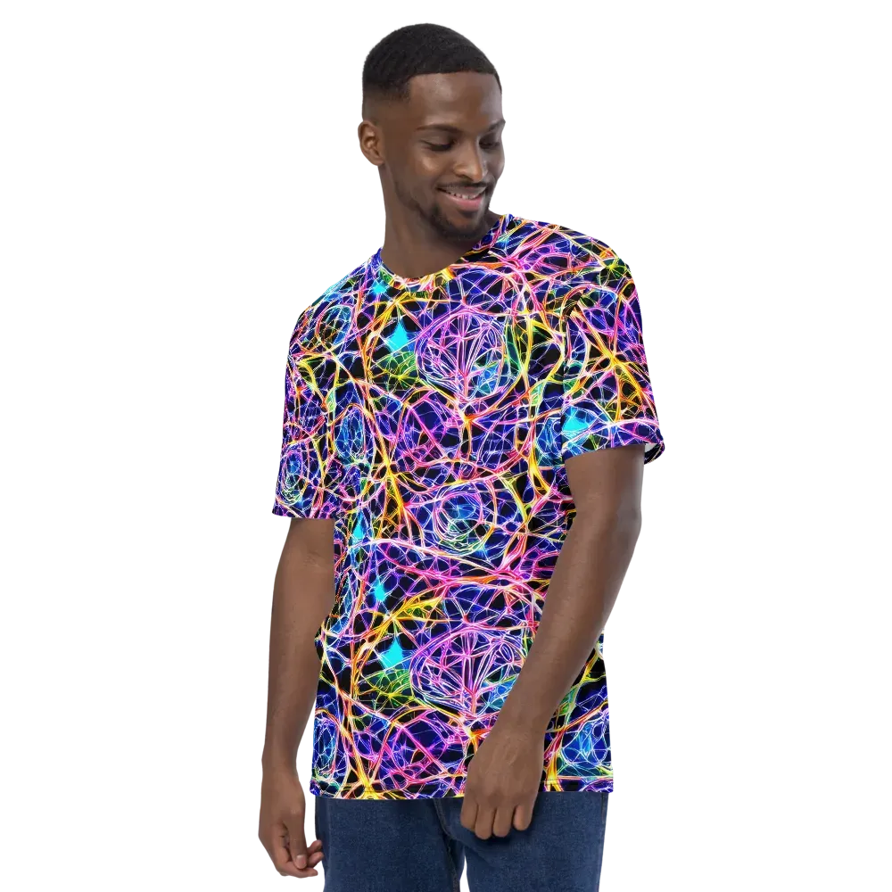 Laser Lace on Men's Crew Neck T-Shirt — Left