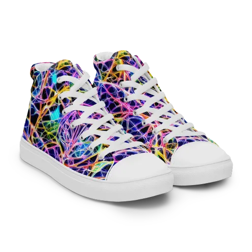 Laser Lace on a Men's High Top Canvas Shoes