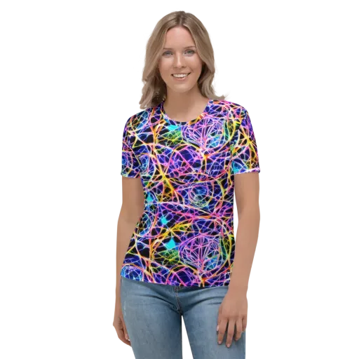 Laser Lace on a Women's Crew Neck T-Shirt