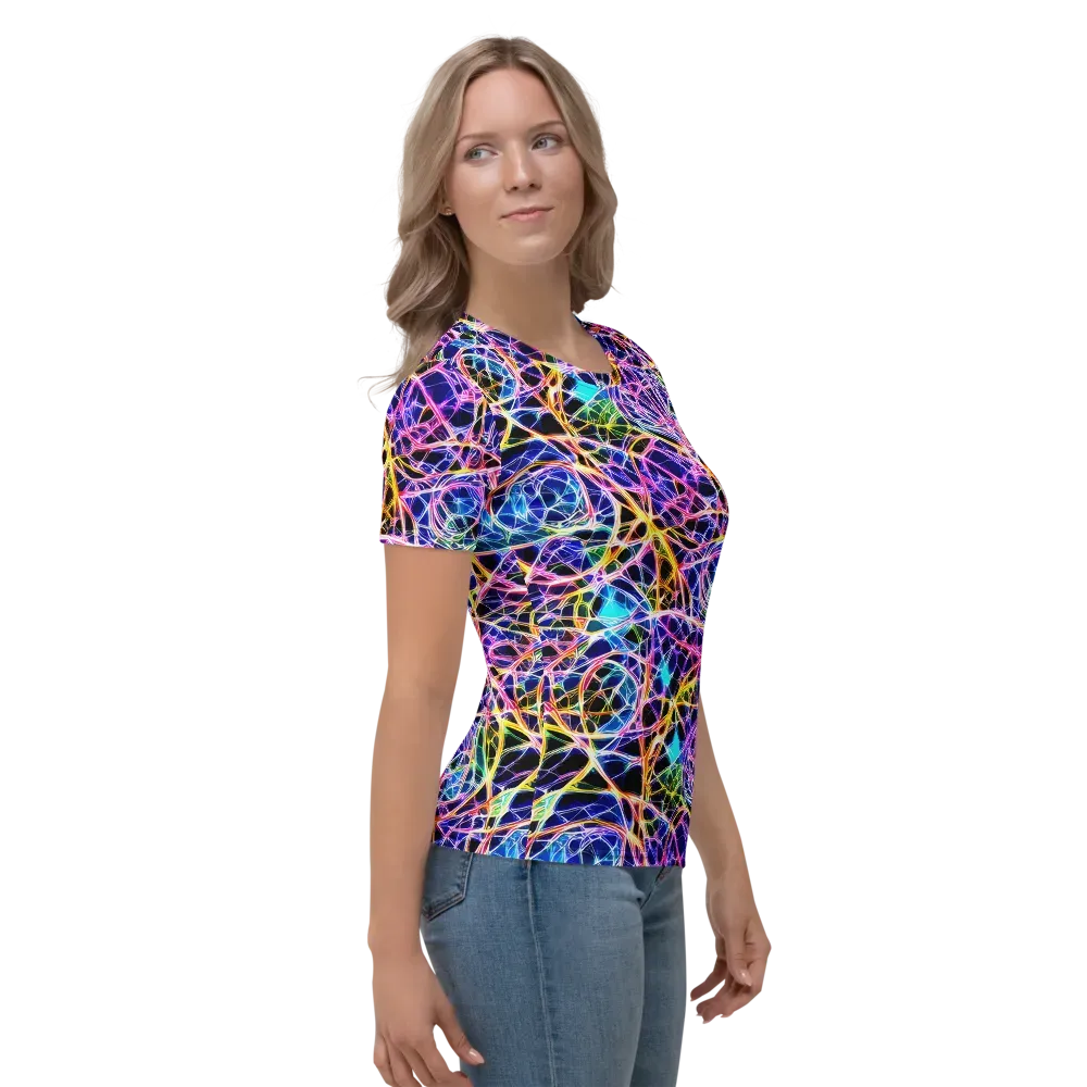 Laser Lace on Women's Crew Neck T-Shirt — Right