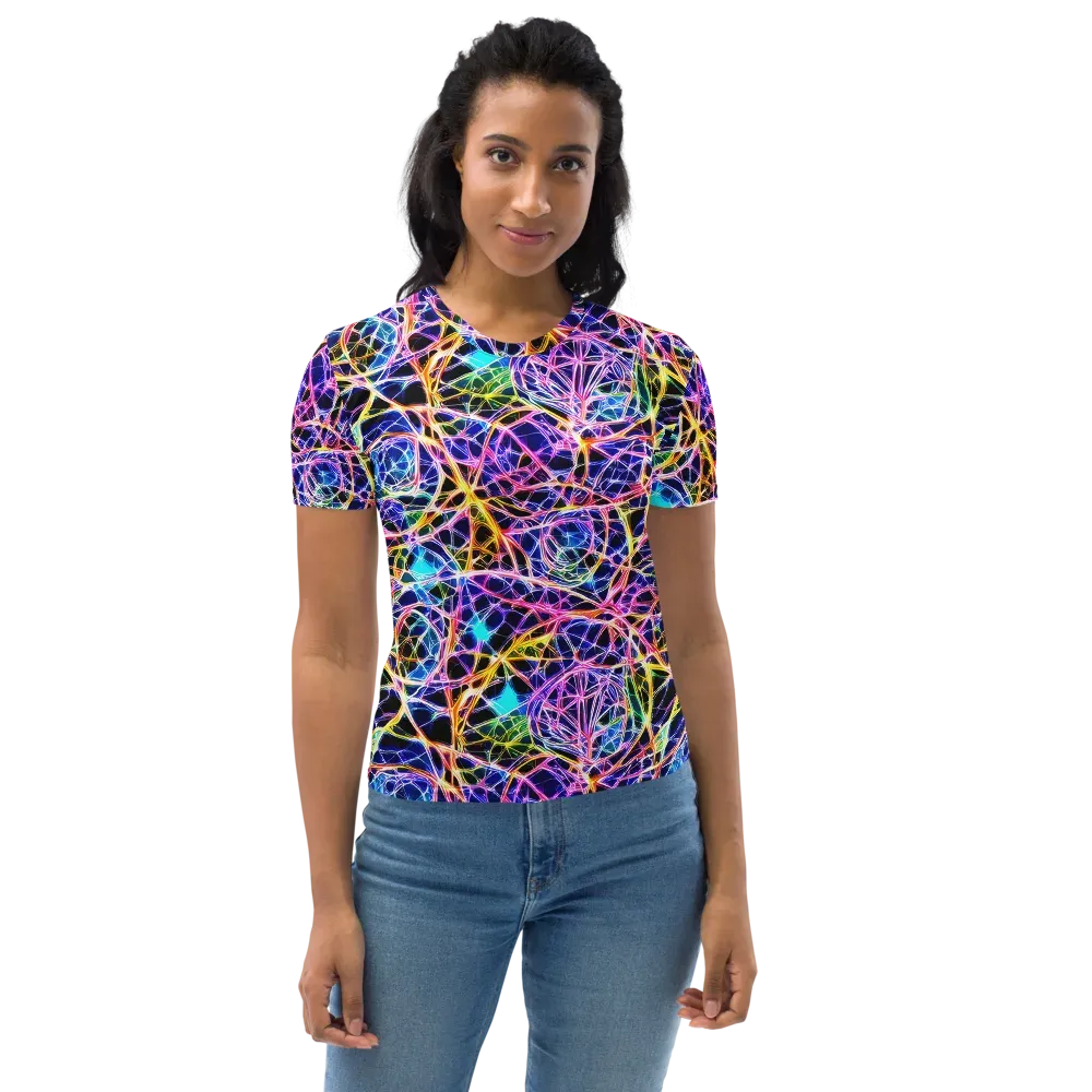 Laser Lace on Women's Crew Neck T-Shirt — Front