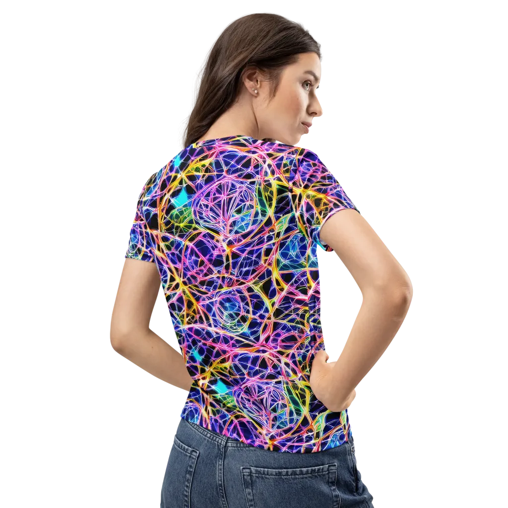 Laser Lace on Women's Crew Neck T-Shirt — Back
